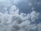 Cumulonimbus and cirrocumulus cloud on blue sky background ep11