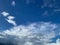 Cumulonimbus and cirrus cloud on blue sky background ep14