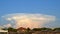 Cumulonimbus incus cloud in a shape of a mushroom from a nuclear war.