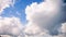 Cumulonimbus rain clouds with striped rain showers, summer weather with rains and thunderstorms. Time lapse cloudscape sky view