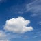 Cumulus cloud in blue sky.