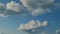 Cumulus Cloud Cloudscape. B Roll Blue Sky And Gray Cloud. Summer Blue Sky. White Clouds Background.