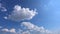 Cumulus cloud cloudscape timelapse. Summer blue sky time lapse. White clouds background. Cloud time lapse