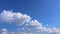 Cumulus cloud cloudscape timelapse. Summer blue sky time lapse. White clouds background. Cloud time lapse