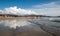 Cumulus cloud reflected at Cerritos Beach in Baja California in Mexico