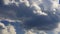 Cumulus clouds against the blue sky.