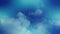 Cumulus clouds fog mist foggy desert blue light blue green color background.