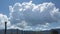 Cumulus Clouds over Rural Scene Zoom In Timelapse