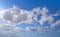 Cumulus clouds perfect white in blue sky