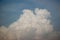 Cumulus type clouds up view.