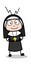 Cunning Smile - Cartoon Nun Lady Vector Illustration