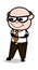 Cunning Smile - Retro Cartoon Office old Boss Man Vector Illustration