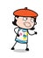 Cunning Smile with Running Pose - Cartoon Artist Vector Illustration