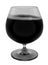 Cup of alcohol drink with bubbles black and white isolated