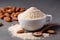 Cup almond flour powder. Generate Ai