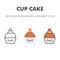 Cup cake icon. Kawai and cute food illustration. for your web site design, logo, app, UI. Vector graphics illustration and