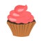 Cup cake pink vector illustration