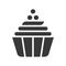 Cup cake solid vector icon, pixel perfect