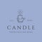 cup candle vintage line art logo vector symbol illustration design