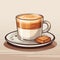 a cup of cappuccino on a saucer with a piece of chocolate