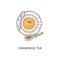 Cup of chamomile herbal organic tea icon sketch vector illustration isolated.