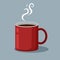 Cup of cofee vector illustration. Porcelain mug with hot tea picture.