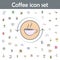 Cup of coffee and arrow colored icon. Coffee icons universal set for web and mobile