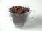 Cup with coffee beans