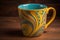 Cup of coffee. Beautiful and stylish coffee cup on a solid colored background. ai generative