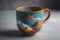 Cup of coffee. Beautiful and stylish coffee cup on a solid colored background. ai generative