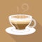 Cup of coffee caramel macchiato, flat design