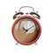 Cup of coffee clock face red alarm clock