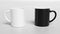 Cup of Coffee, Coffee Mug - Coffee Mug Printing Template. Black and White Mug isolated.