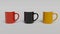 Cup of Coffee, Coffee Mug - Coffee Mug Printing Template. Colorful Red, Black, Yellow