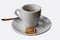 Cup of coffee with contoured chocolate-