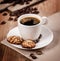 Cup of coffee and cookies