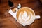 A cup of Coffee decorate by beautiful Latte art