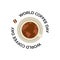 Cup of coffee forming world map
