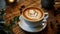 Cup of coffee latte. Generative AI