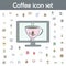 Cup of coffee in monitor colored icon. Coffee icons universal set for web and mobile