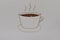 Cup of coffee painted by brown felt-tip pen on cardboard