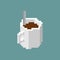 Cup of coffee pixel art. 8 bit food