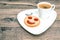 Cup coffee smiley face cookie. Funny breakfast