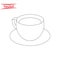 Cup of coffee tea with steam thin line outline icon