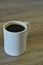 Cup of coffee on a wooden desk