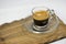 Cup of energising strong espresso coffee