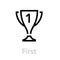 Cup First icon. Editable Vector Outline.