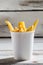 Cup with french fries.