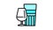cup glass production color icon animation