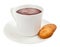 Cup of gourmet hot chocolate with cookies